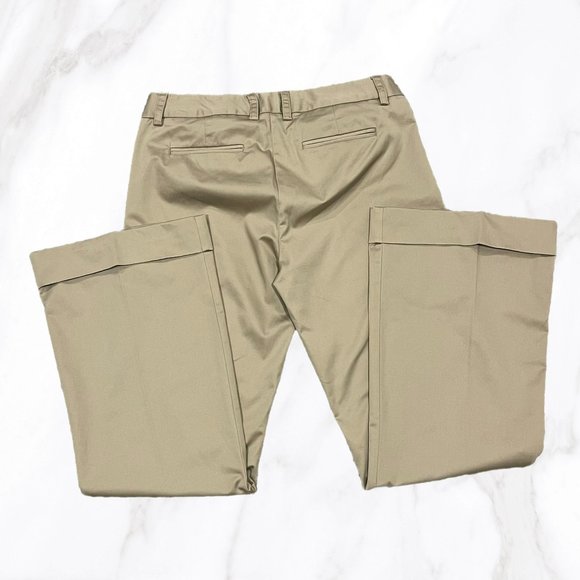 J.Crew‎ Women's City Fit Flare Leg Cuffed Hem Low Rise Khaki Pants, Size 10 - Picture 3 of 7